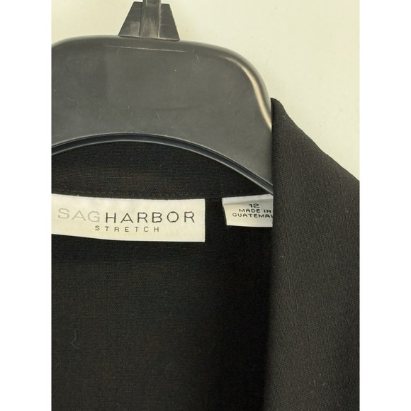 Sag Harbor Women's Blazer Jacket Size 10 Black Pockets One Button - Picture 3 of 7